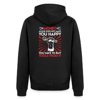 Tool saying workshop screwdriver gift - Unisex Premium Organic Zip Hoodie - black - Back - Nico (187cm)