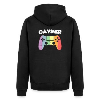 Drôle de Gayse Sort Gaymer Gay Gamer - Veste à capuche bio Premium Unisexe - noir - Dos - Nico (187cm)