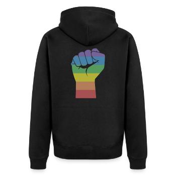 Gay Pride LGBT Pride Gay Cadeau Arc-en-ciel - Veste à capuche bio Premium Unisexe - noir - Dos - Nico (187cm)