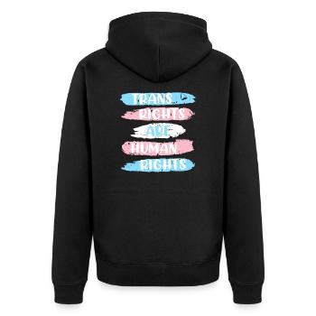 Les Transgenres Transgenre Trans Rights are Human Rights - Veste à capuche bio Premium Unisexe - noir - Dos - Nico (187cm)