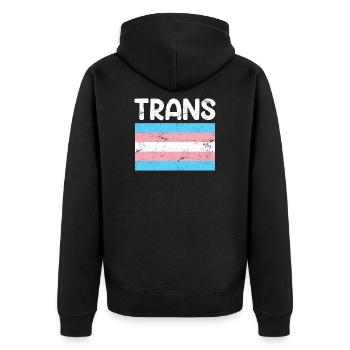 Transgenre Drapeau LGBT Transsexuel - Veste à capuche bio Premium Unisexe - noir - Dos - Nico (187cm)