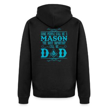 Father is wall gift dad saying handyman - Unisex Premium Organic Zip Hoodie - black - Back - Nico (187cm)