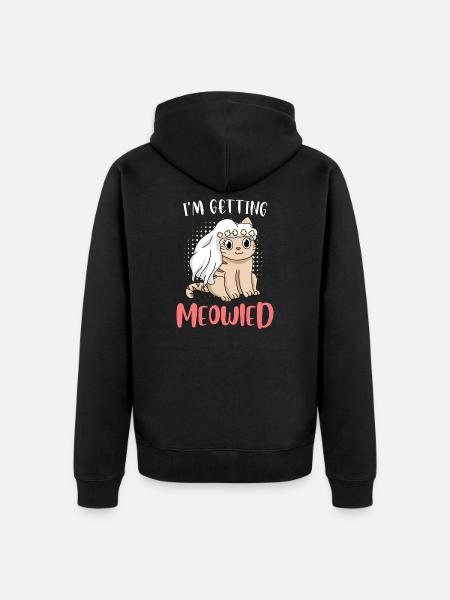 Ich heirate lustige Katze Kätzchen Braut - Unisex Premium Bio Zip Hoodie - Schwarz