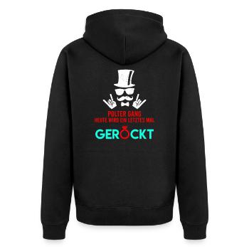 Junggeselle Junggesellenabschied Polterabend - Unisex Premium Bio Zip Hoodie - Schwarz - Hinten - Nico (187cm)