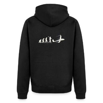 Planeur pilote singe evolution homme - Veste à capuche bio Premium Unisexe - noir - Dos - Nico (187cm)