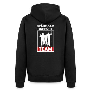 Team Bräutigam Support Team Party Feier - Unisex Premium Bio Zip Hoodie - Schwarz - Hinten - Nico (187cm)