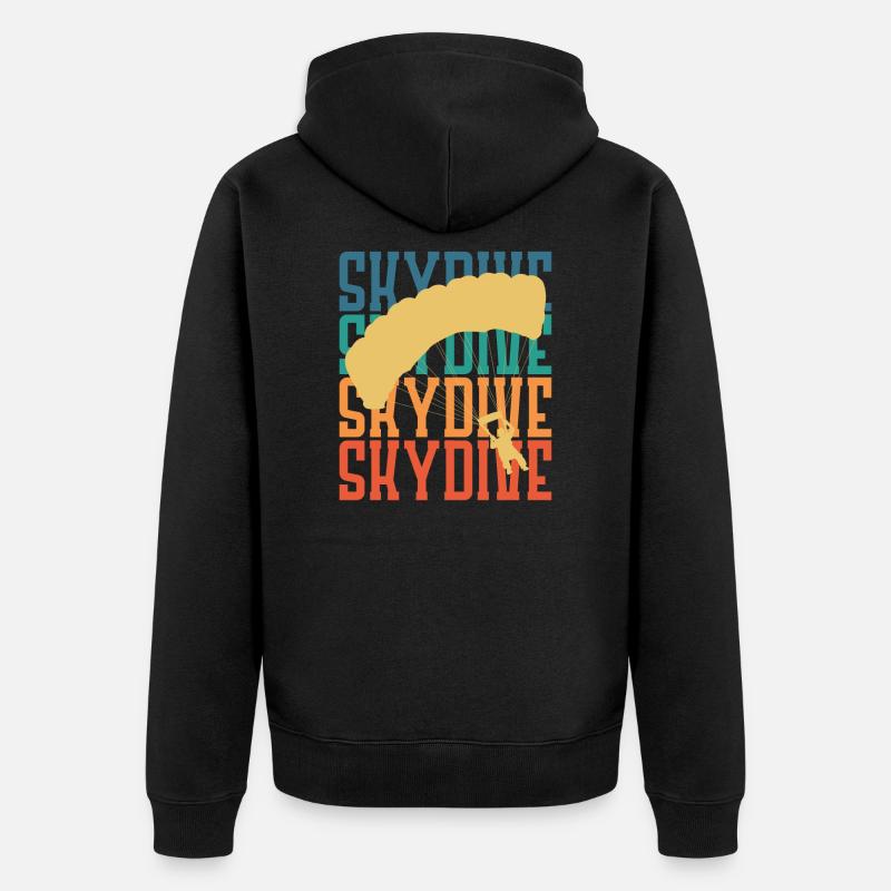 Parachutistes Skydive Retro - Veste à capuche bio Premium Unisexe - noir