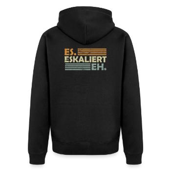Junggeselle Junggesellenabschied JGA Party 2021 - Unisex Premium Bio Zip Hoodie - Schwarz - Hinten - Nico (187cm)