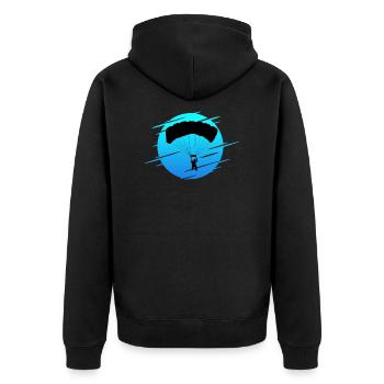 Parachutiste Logo Skydiving Skydiver - Veste à capuche bio Premium Unisexe - noir - Dos - Nico (187cm)
