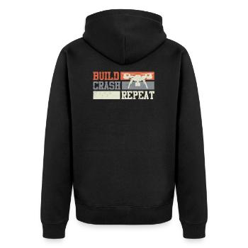 Quadcopter Drones Pilot FPV - Unisex Premium Organic Zip Hoodie - black - Back - Nico (187cm)