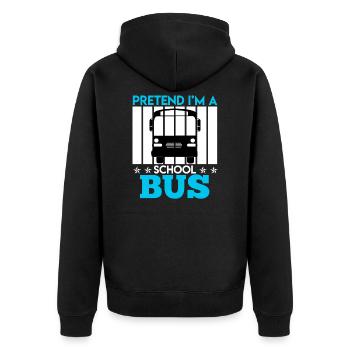 Bus Spruch Bus Fahrer Busfahrer Geschenk - Unisex Premium Bio Zip Hoodie - Schwarz - Hinten - Nico (187cm)