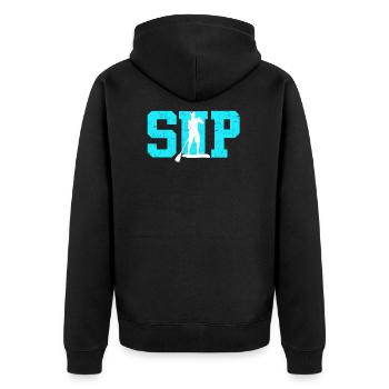 SUP stand up paddle lettrage logo paddle - Veste à capuche bio Premium Unisexe - noir - Dos - Nico (187cm)