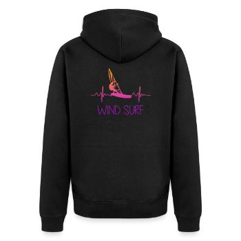 Windsurfer Frauen Geschenk Herzschlag Herz - Veste à capuche bio Premium Unisexe - noir - Dos - Nico (187cm)