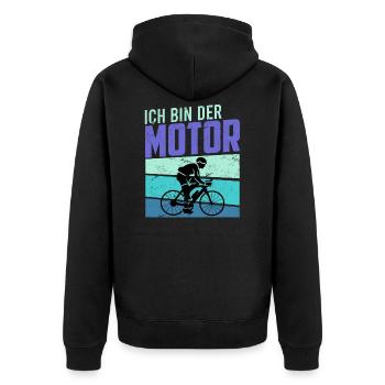 Vélo cadeau hommes drôle sort drôle roue - Veste à capuche bio Premium Unisexe - noir - Dos - Nico (187cm)