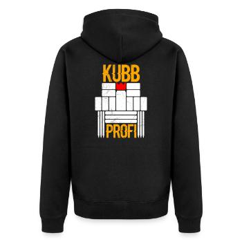 Kubb Profi Wikingerschach Geschenk - Unisex Premium Bio Zip Hoodie - Schwarz - Hinten - Nico (187cm)