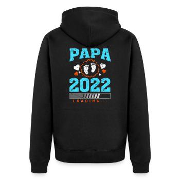 Papa 2022 Loading Devenir Père Rengaine Cadeau - Veste à capuche bio Premium Unisexe - noir - Dos - Nico (187cm)