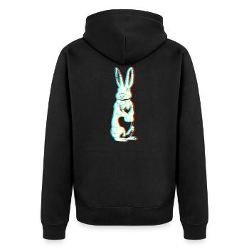 Easter Rabbit Rabbit Rodent Animal Gift - Unisex Premium Organic Zip Hoodie - black - Back - Nico (187cm)
