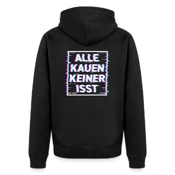Lustiges Drogen MDMA Extasy Motiv Techno Festival - Unisex Premium Bio Zip Hoodie - Schwarz - Hinten - Nico (187cm)