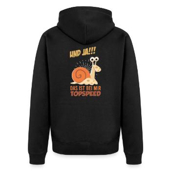 Läufer langsam wie Schnecke Schneckentempo - Unisex Premium Bio Zip Hoodie - Schwarz - Hinten - Nico (187cm)
