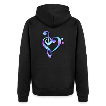 Notes musicales Clé de basse Clé de musique Techno - Veste à capuche bio Premium Unisexe - noir - Dos - Nico (187cm)