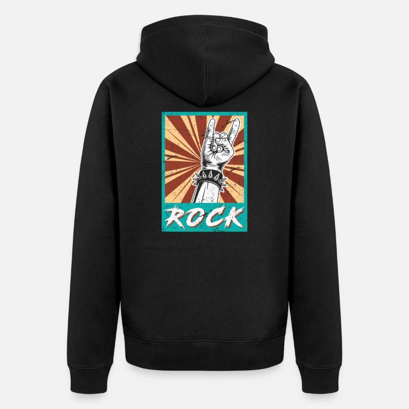 Rock à la main symbole rock rock rocker - Veste à capuche bio Premium Unisexe - noir
