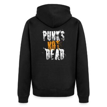 Rock music saying Rocker Punk is not dead Punker - Unisex Premium Organic Zip Hoodie - black - Back - Nico (187cm)