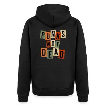 Punks not Dead Punk Rock Punker Retro Vintage - Veste à capuche bio Premium Unisexe - noir - Dos - Nico (187cm)