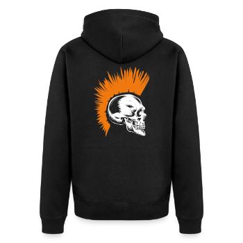 Rock Music Punk Rock Skull Skeleton - Unisex Premium Organic Zip Hoodie - black - Back - Nico (187cm)