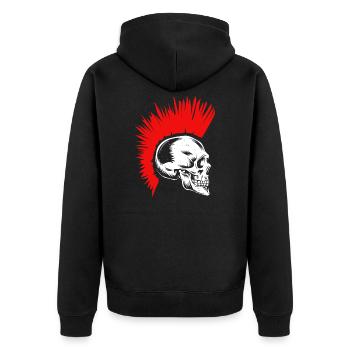 Punker tête de mort os iroquois coiffeur rocker - Veste à capuche bio Premium Unisexe - noir - Dos - Nico (187cm)