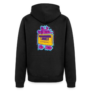 Old School Hip Hop Rap Musique Rap 90 Musique - Veste à capuche bio Premium Unisexe - noir - Dos - Nico (187cm)