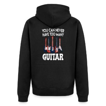 Musiker Spruch Gitarrenmusik Gitarre Gitarrist - Unisex Premium Bio Zip Hoodie - Schwarz - Hinten - Nico (187cm)
