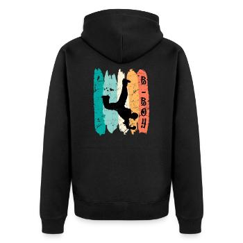 B-Boy Breakdancer Street Art Urban Danse Hip Hop - Veste à capuche bio Premium Unisexe - noir - Dos - Nico (187cm)