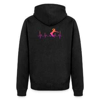 Breakdance Herzschlag Urban Dance Street Art - Unisex Premium Bio Zip Hoodie - Schwarz - Hinten - Nico (187cm)