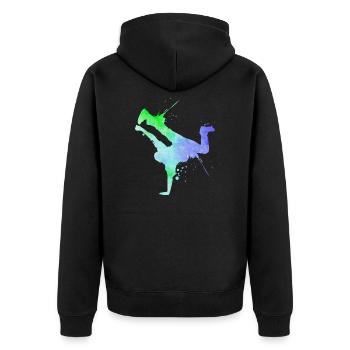 Breakdancer Graffiti Hip Hop B-Boy Street Art - Unisex Premium Bio Zip Hoodie - Schwarz - Hinten - Nico (187cm)