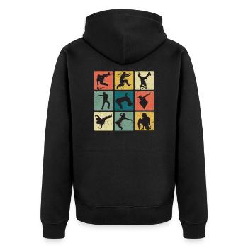 Urban Dance Breakdancer Street Art Breakdancer - Unisex Premium Bio Zip Hoodie - Schwarz - Hinten - Nico (187cm)