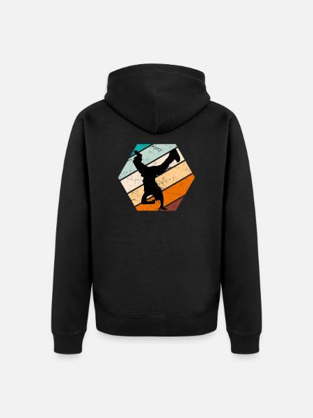 Breakdance Retro Breakdancer B-Boy - Unisex Premium Organic Zip Hoodie - black