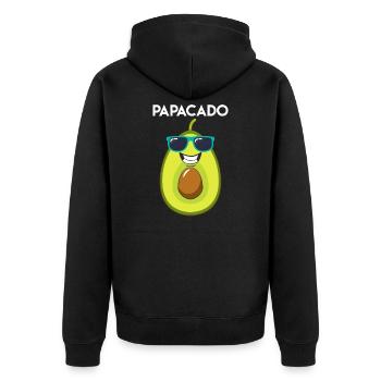 Cooler Dad Papacado 2022 Papa 2022 Vater - Unisex Premium Bio Zip Hoodie - Schwarz - Hinten - Nico (187cm)