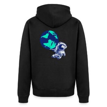 Astronaut Globe Universe Galaxy Solar System - Unisex Premium Organic Zip Hoodie - black - Back - Nico (187cm)