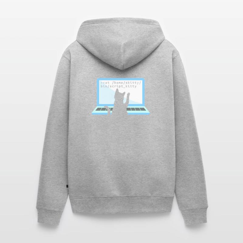 Katze als Programmierer Coder Katzenbesitzer Unisex Premium Bio Zip Hoodie