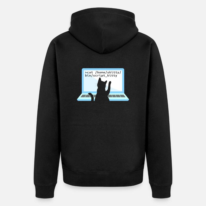 Katze als Programmierer Coder Katzenbesitzer - Unisex Premium Bio Zip Hoodie - Schwarz