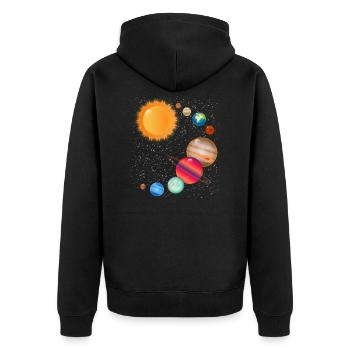 Solar System Planets Astronaut Astrology Space - Unisex Premium Organic Zip Hoodie - black - Back - Nico (187cm)