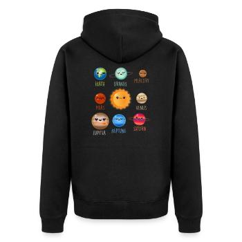 Système solaire Espace Galaxie Planète Terre Soleil - Veste à capuche bio Premium Unisexe - noir - Dos - Nico (187cm)
