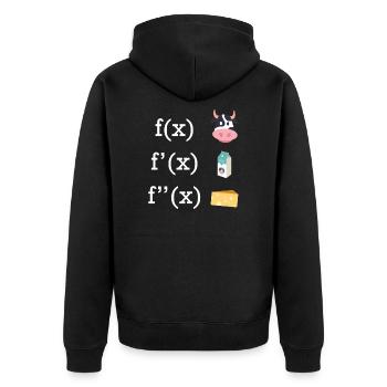 Calculus Cow Cheese Milk Math Teacher - Unisex Premium Organic Zip Hoodie - black - Back - Nico (187cm)