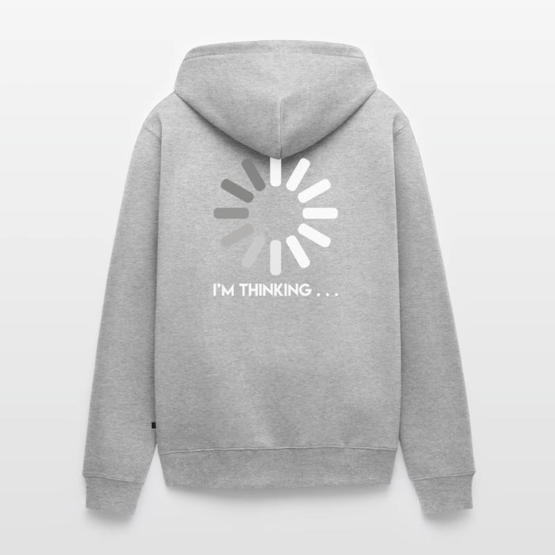 Programmierer Witz ich denke nach Coder Unisex Premium Bio Zip Hoodie