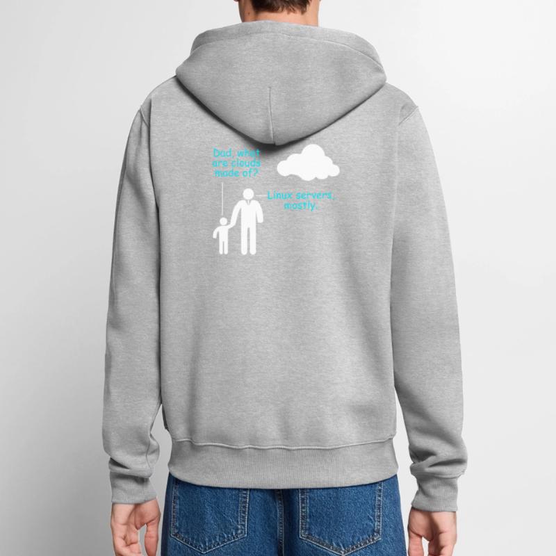 Coder Logiciel Développeur Blague Cloud Linux Server Veste à capuche bio Premium Unisexe