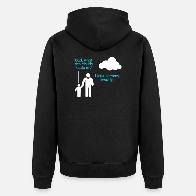 Coder Software Entwickler Witz Cloud Linux Server - Unisex Premium Bio Zip Hoodie - Schwarz