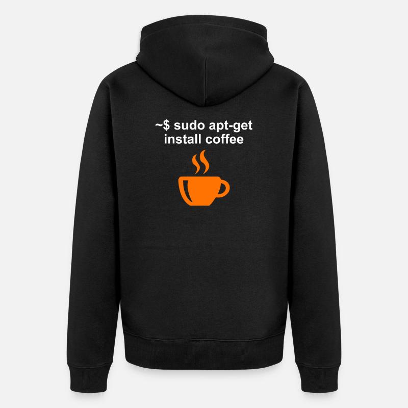 Programmierer Kaffee Kaffeetrinker Informatiker - Unisex Premium Bio Zip Hoodie - Schwarz