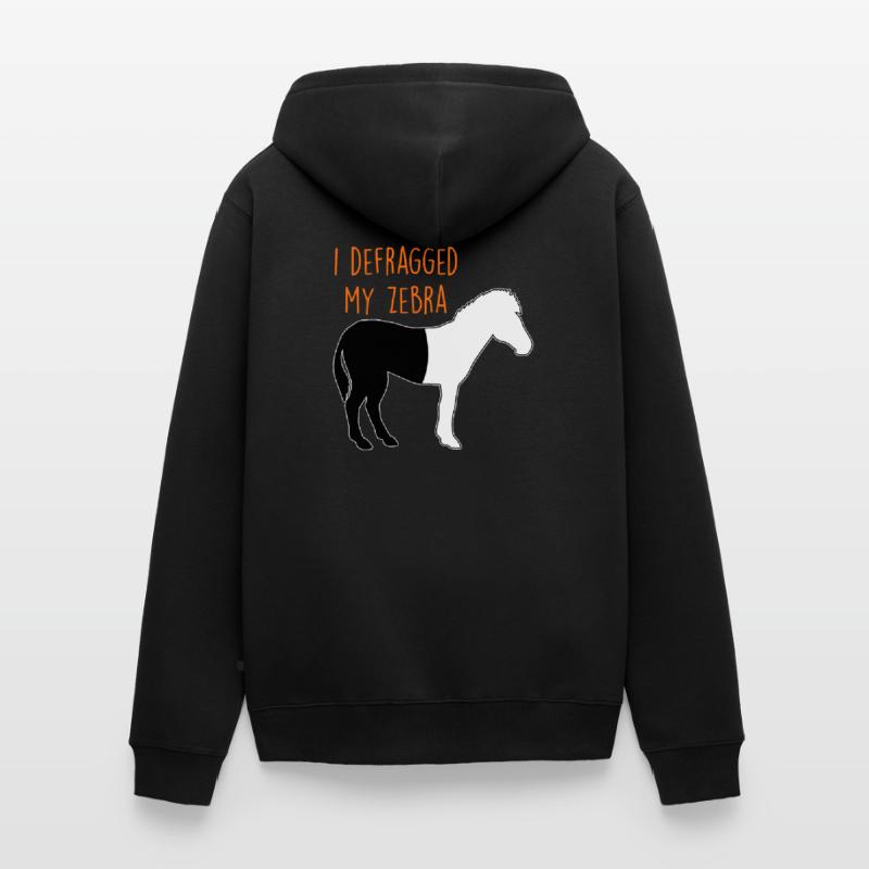 Defragmentiertes Zebra Informatiker Witz Coder Unisex Premium Bio Zip Hoodie