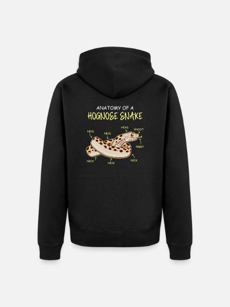 Anatomie Schlange Hakennasennatter Natter - Unisex Premium Bio Zip Hoodie - Schwarz