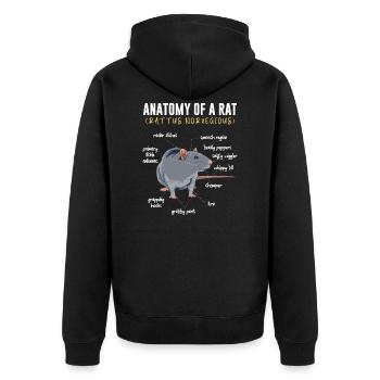 Anatomie d’un rat propriétaire de rats cultivateurs de rats - Veste à capuche bio Premium Unisexe - noir - Dos - Nico (187cm)